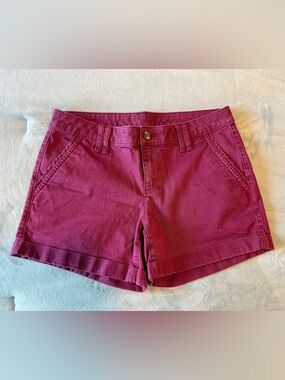 Arizona Jean Company Burgundy High Waist Chino Shorts